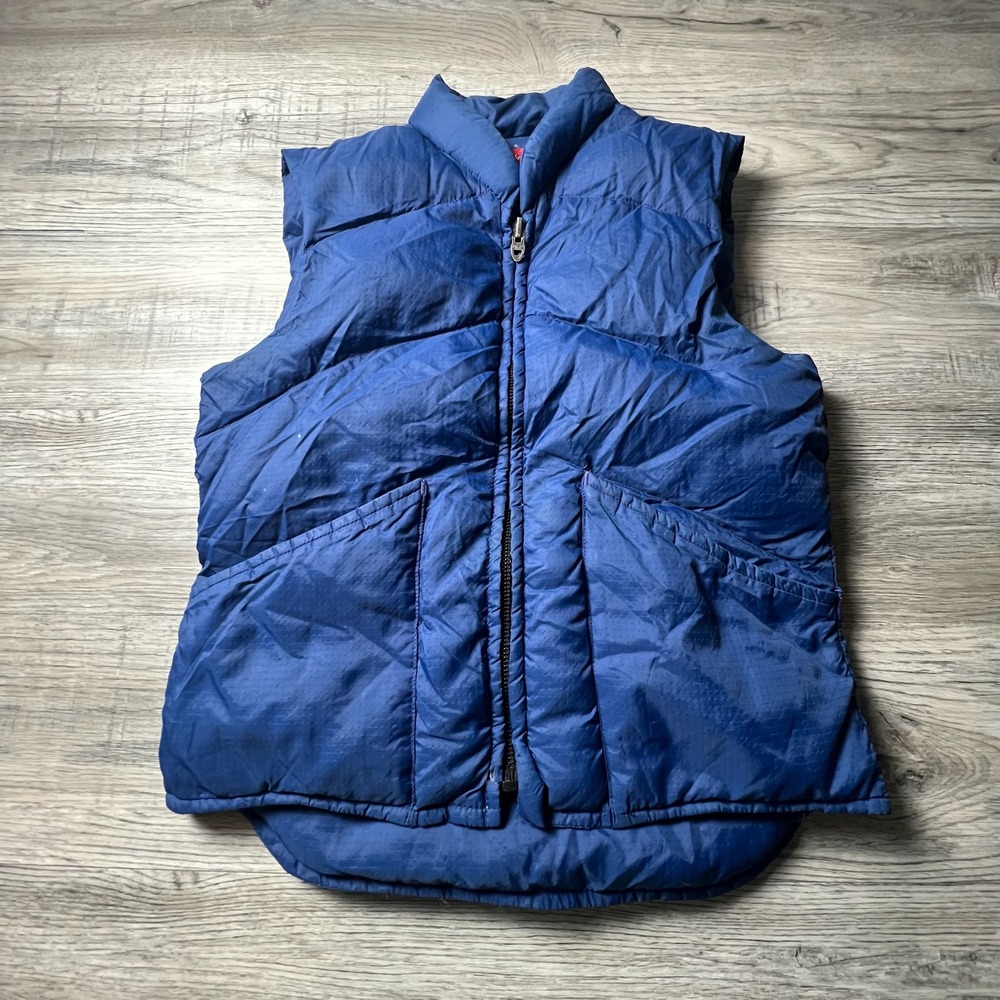 Sears Prime Northern Down Puffer Vest Mens M Blue Vintage Talon Zip Ripstop P82